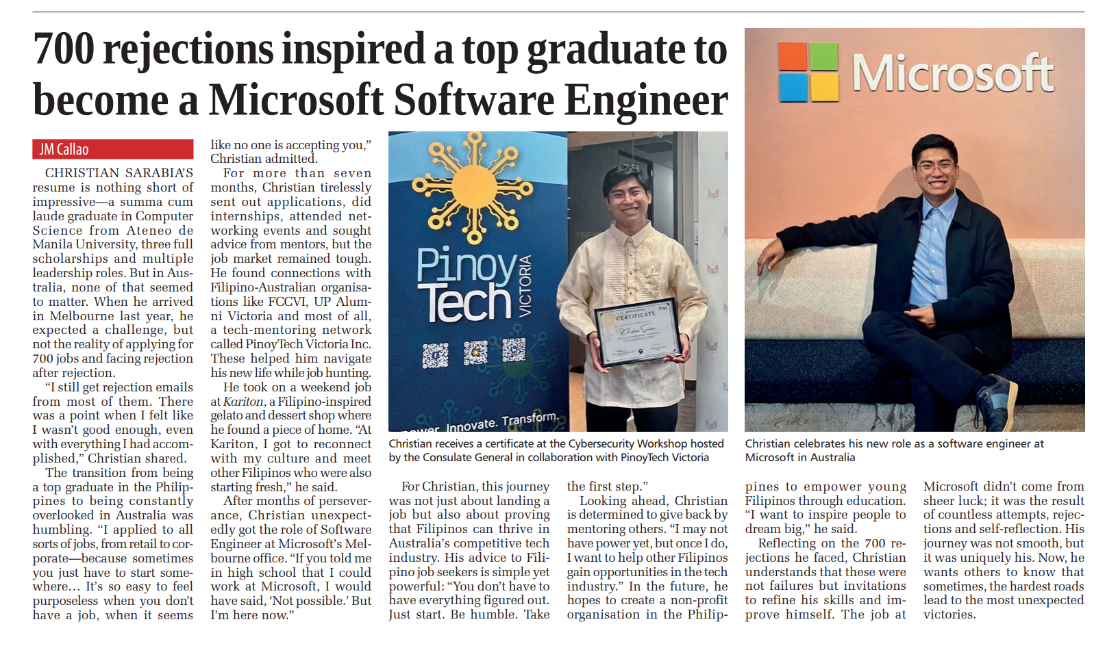 The Philippine Times newspaper feature, March 2025 — clean scan